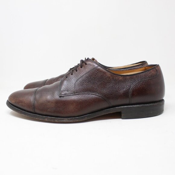 Allen Edmonds Margate Dress Shoes Mens 11 D Brown Cap Toe Oxford Derby Leather main image 9